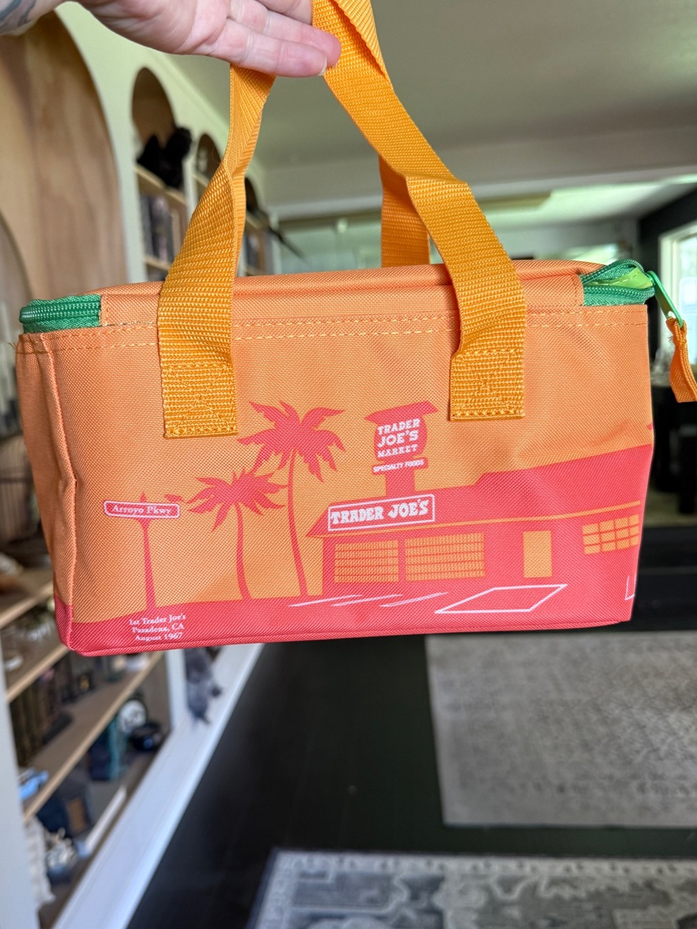 NWT Trader Joe's ORANGE Insulated Lunch mini Tote - Picture 2 of 3